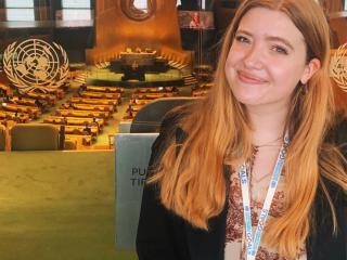 Alicia at the UN General Assambly Hall