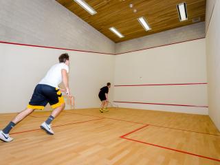 Squash can be done at the Sports Center