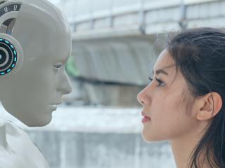 Robot and girl