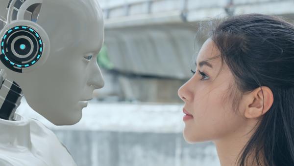 Robot and girl
